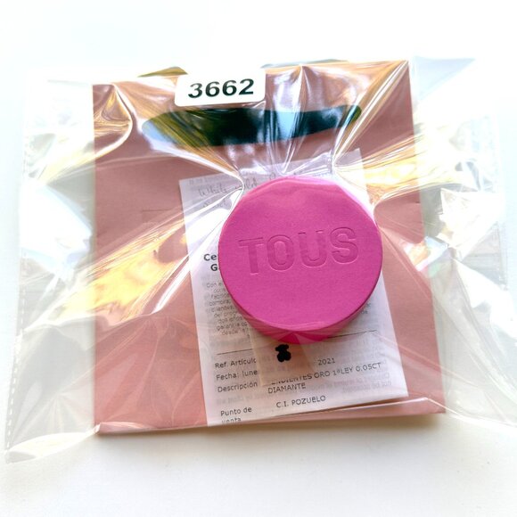 3662 TOUS JEWELRY TOUS BEAR EARRINGS WHITE GOLD AND DIAMOND - Picture 6 of 6